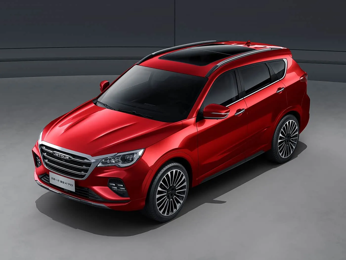 العلامة التجارية الجديدة شيري جيتور X70 SUV محرك أوتوماتيكي Euro VI الانبعاثات سبيكة سقف رف الكاميرا الخلفية مقاعد جلدية